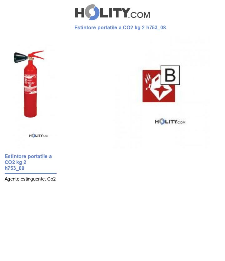 Estintore portatile a CO2 kg 2 h753_08