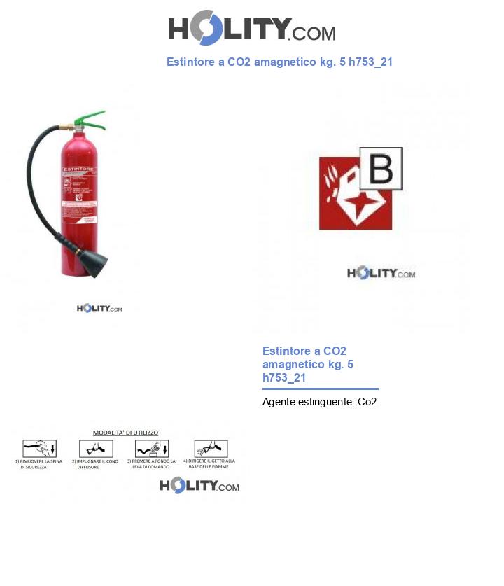 Estintore a CO2 amagnetico kg. 5 h753_21
