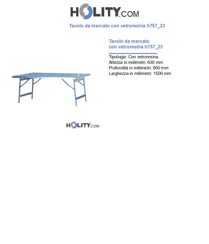 Tavolo da mercato con vetroresina h757_23