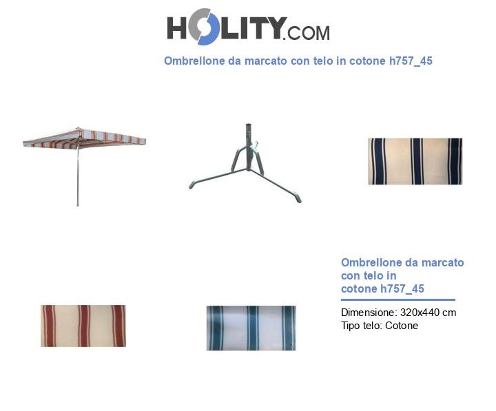 Ombrellone da marcato con telo in cotone h757_45