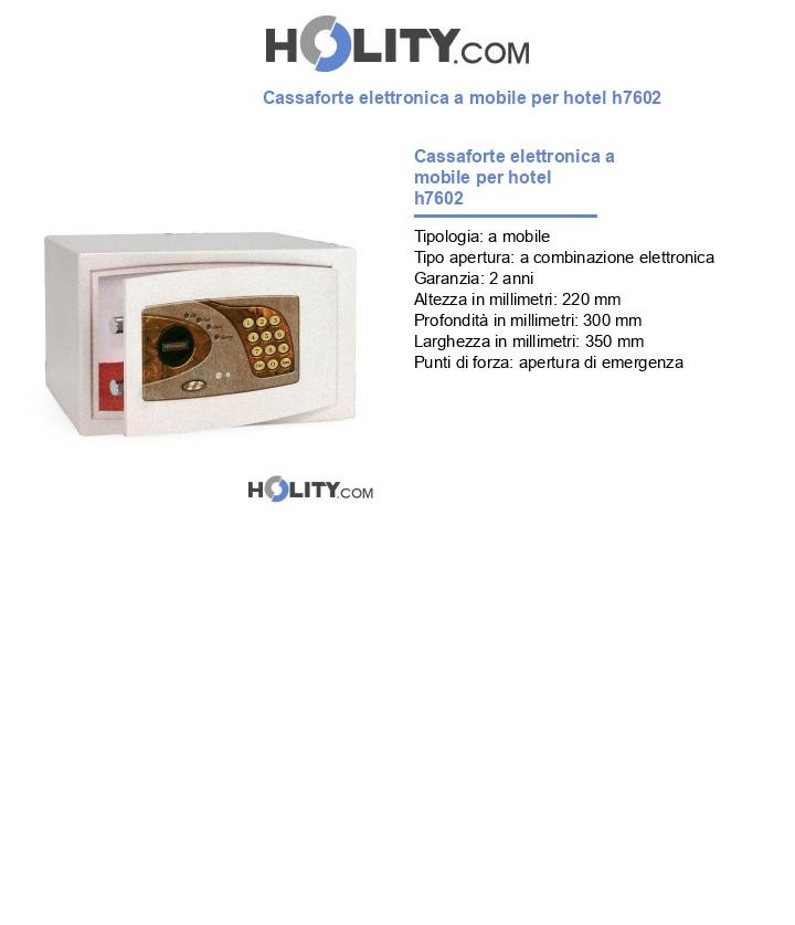 Cassaforte elettronica a mobile per hotel h7602