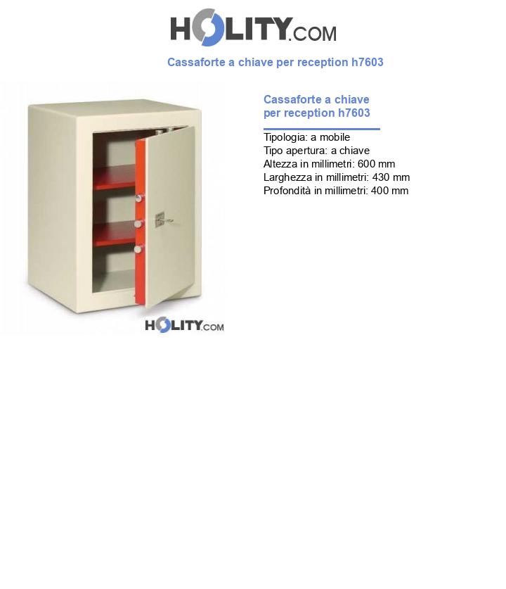 Cassaforte a chiave per reception h7603