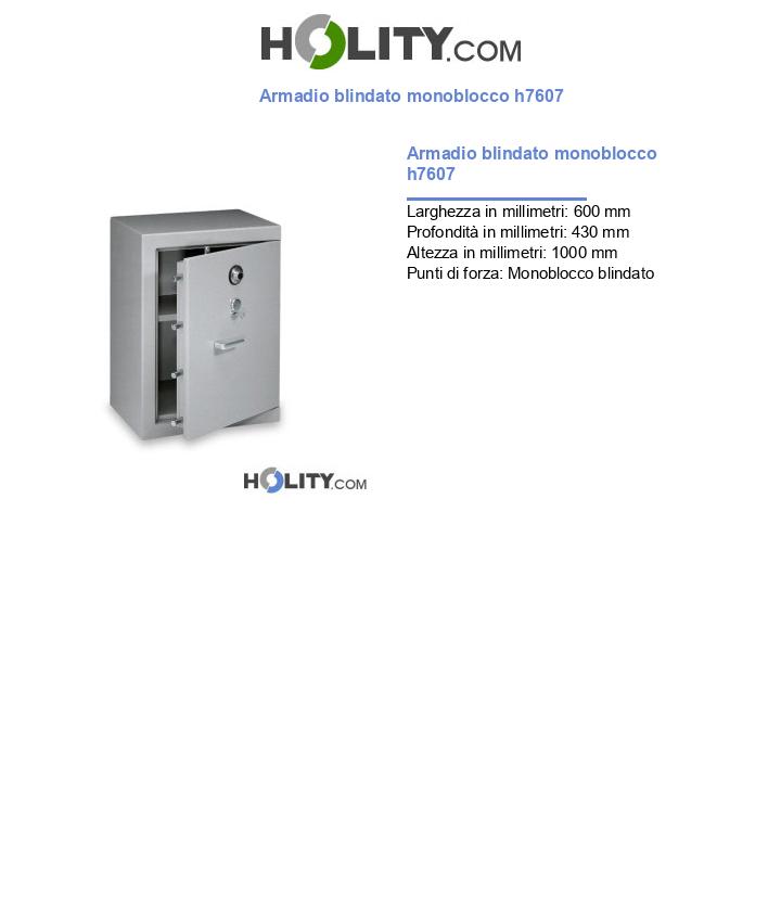 Armadio blindato monoblocco h7607