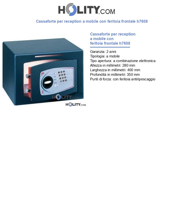 Cassaforte per reception a mobile con feritoia frontale h7608
