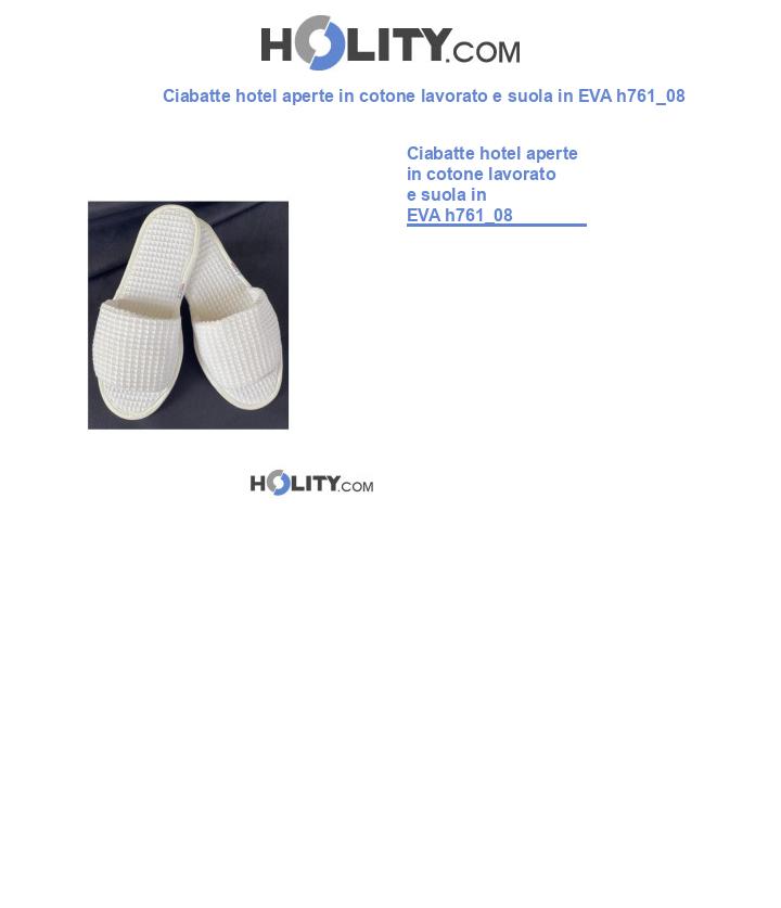 Ciabatte hotel aperte in cotone lavorato e suola in EVA h761_08