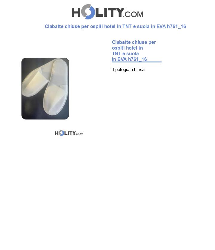 Ciabatte chiuse per ospiti hotel in TNT e suola in EVA h761_16