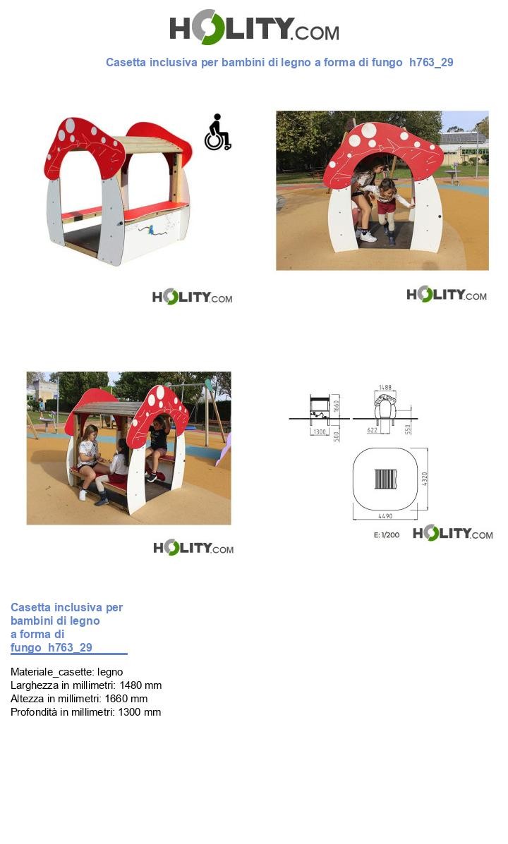Casetta inclusiva per bambini di legno a forma di fungo  h763_29