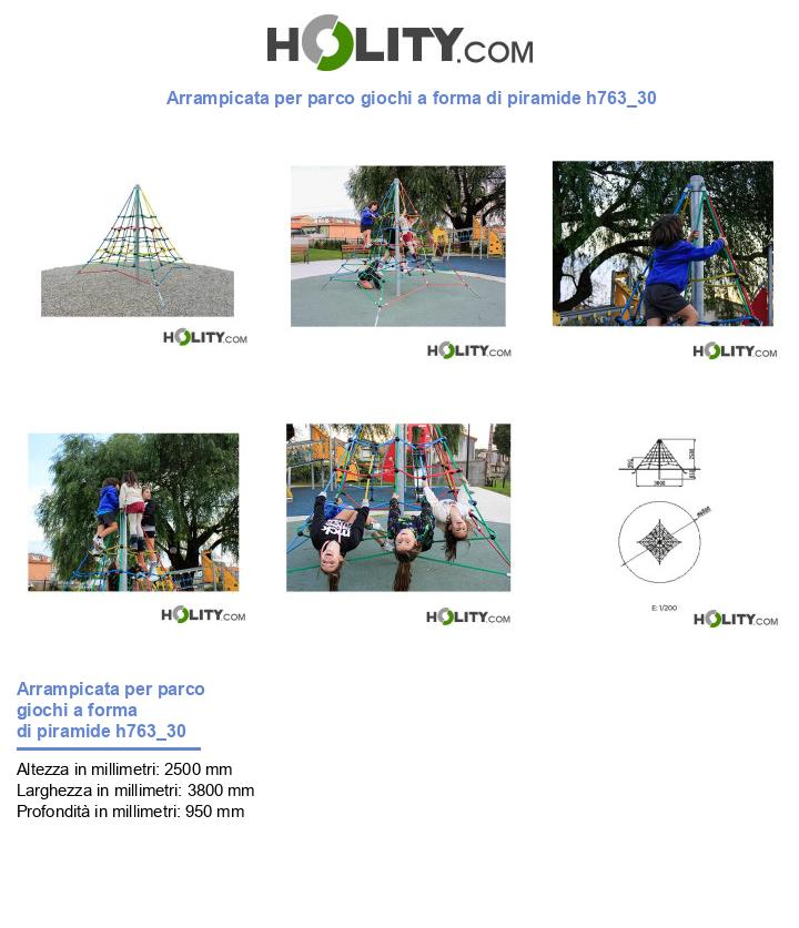Arrampicata per parco giochi a forma di piramide h763_30