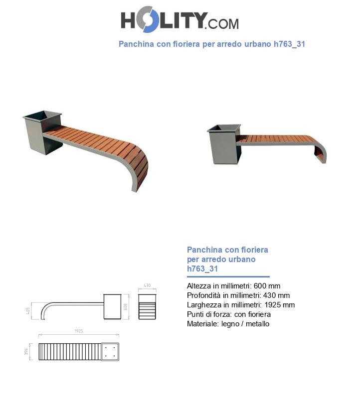 Panchina con fioriera per arredo urbano h763_31