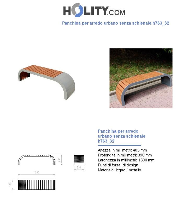 Panchina per arredo urbano senza schienale h763_32