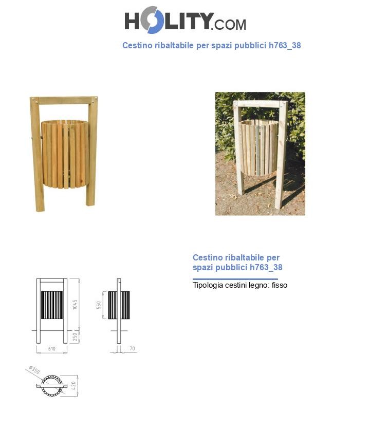 Cestino ribaltabile per spazi pubblici h763_38
