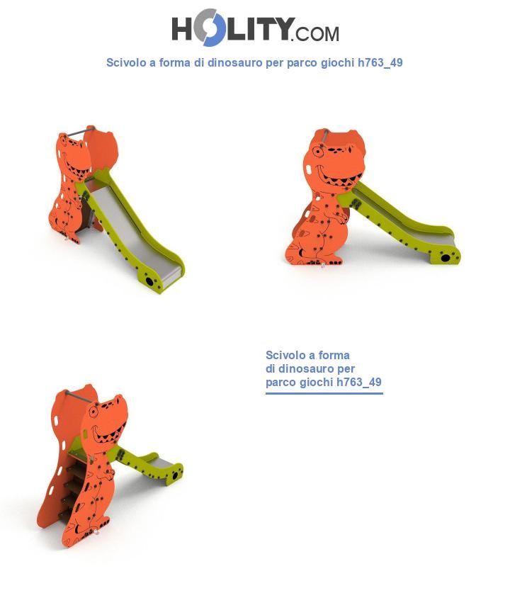 Scivolo a forma di dinosauro per parco giochi h763_49