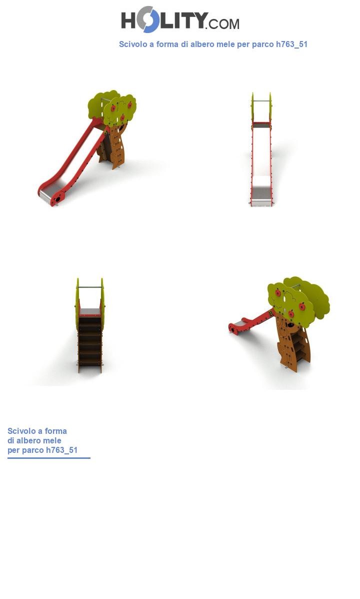 Scivolo a forma di albero mele per parco h763_51
