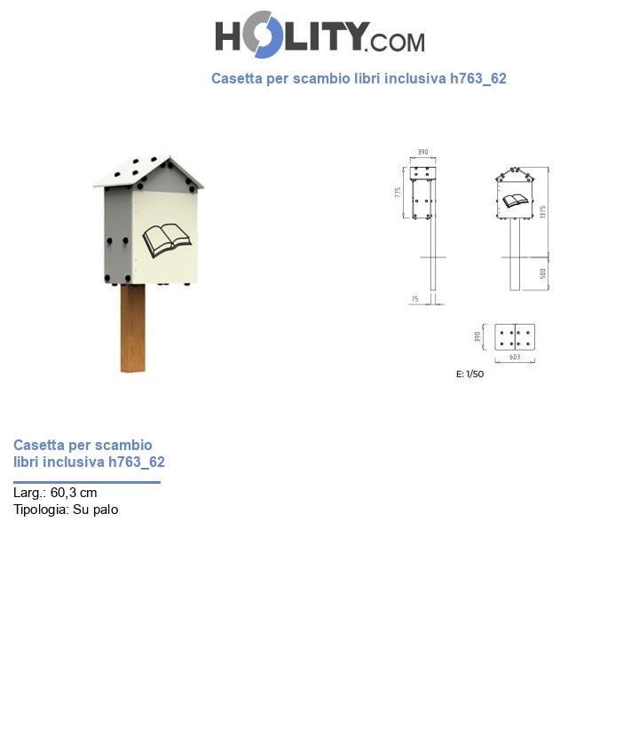 Casetta per scambio libri inclusiva h763_62
