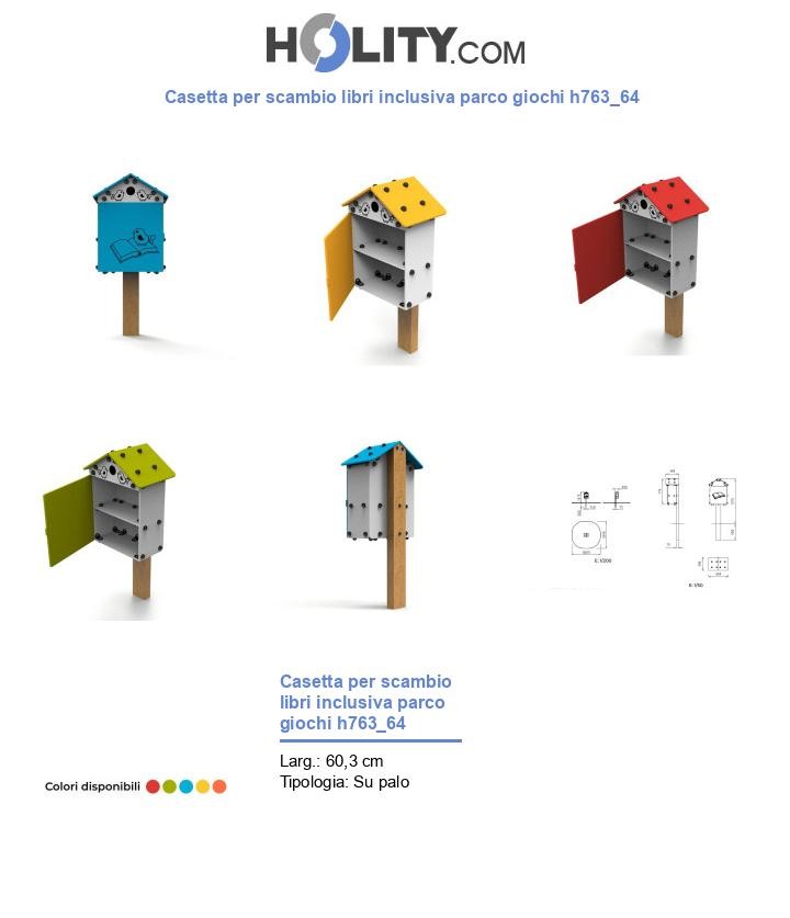 Casetta per scambio libri inclusiva parco giochi h763_64