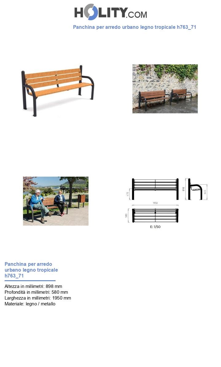Panchina per arredo urbano legno tropicale h763_71
