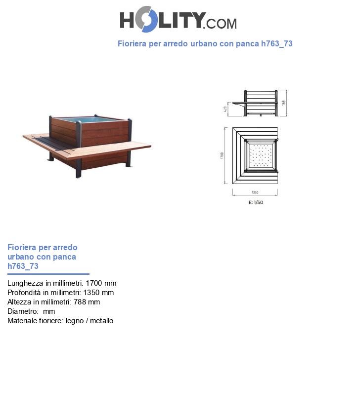 Fioriera per arredo urbano con panca h763_73