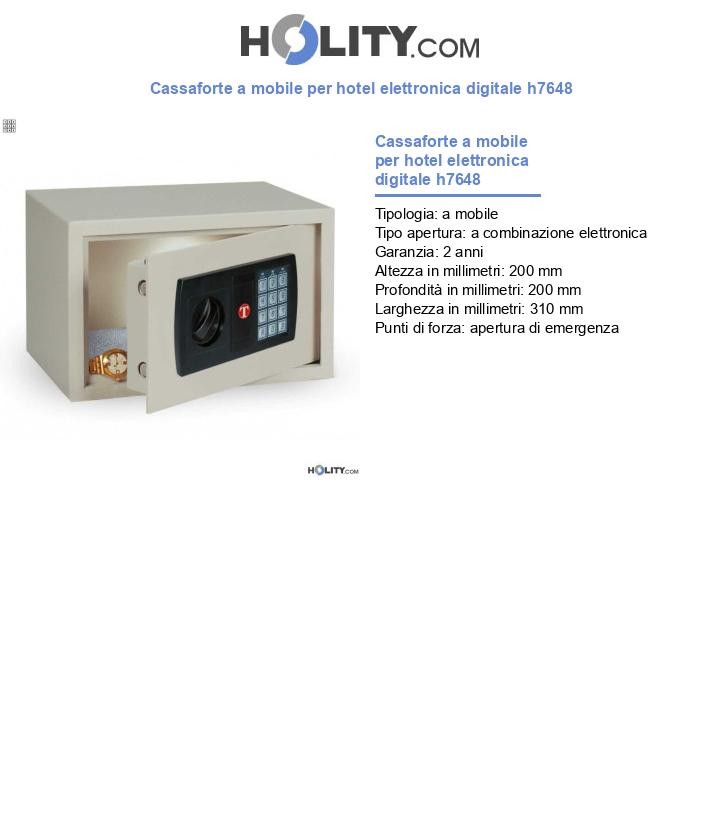 Cassaforte a mobile per hotel elettronica digitale h7648