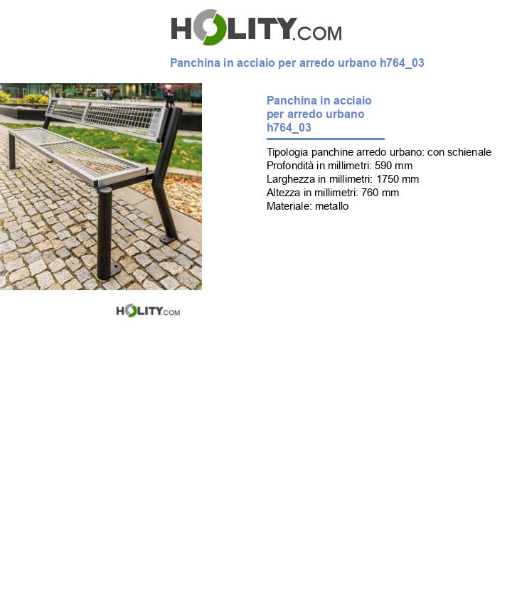Panchina in acciaio per arredo urbano h764_03