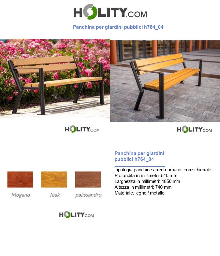Panchina per giardini pubblici h764_04
