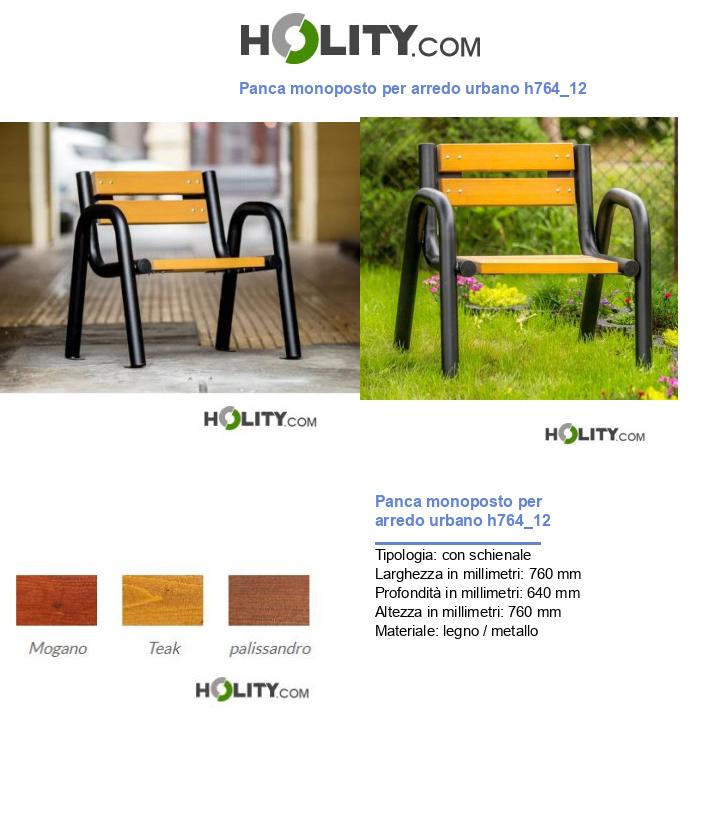 Panca monoposto per arredo urbano h764_12