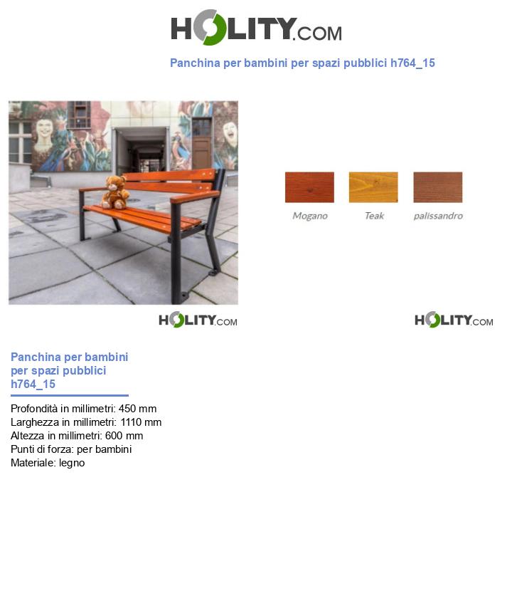 Panchina per bambini per spazi pubblici h764_15