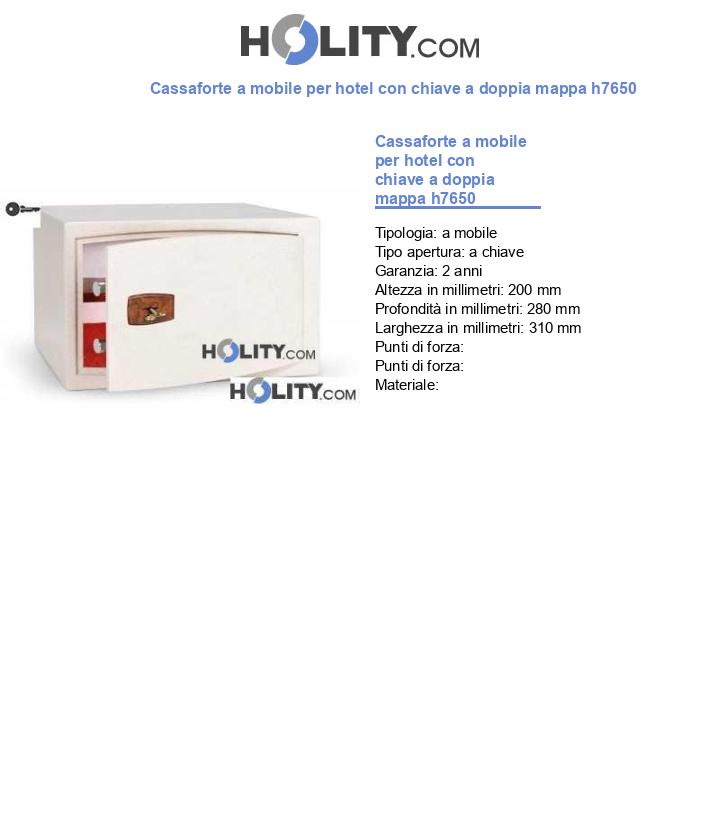 Cassaforte a mobile per hotel con chiave a doppia mappa h7650