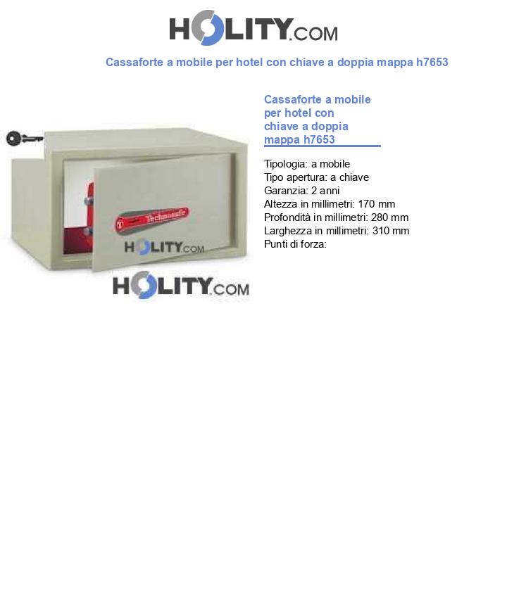Cassaforte a mobile per hotel con chiave a doppia mappa h7653