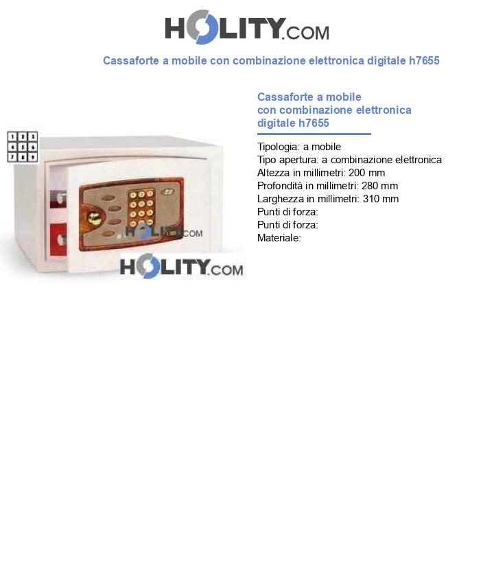 Cassaforte a mobile con combinazione elettronica digitale h7655