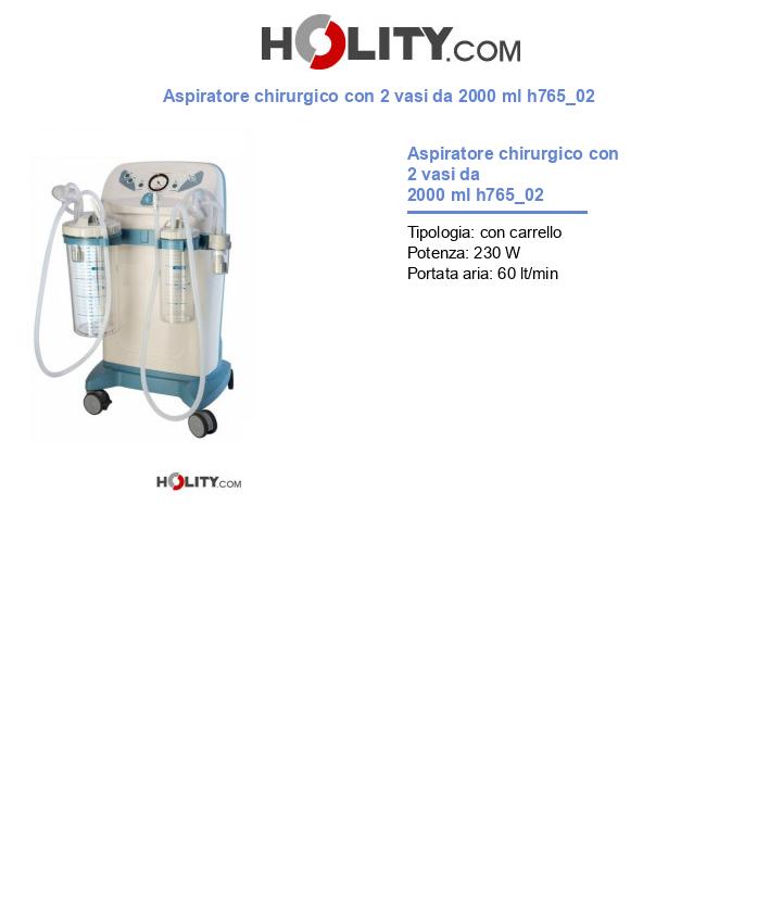 Aspiratore chirurgico con 2 vasi da 2000 ml h765_02