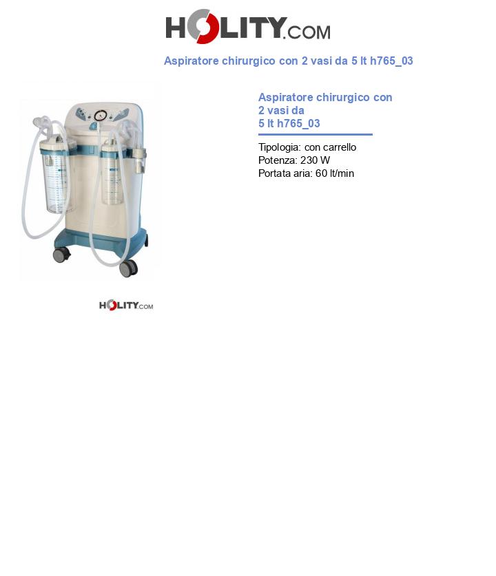 Aspiratore chirurgico con 2 vasi da 5 lt h765_03
