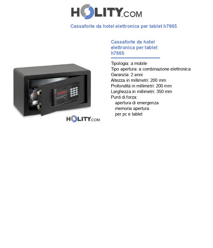 Cassaforte da hotel elettronica per tablet h7665