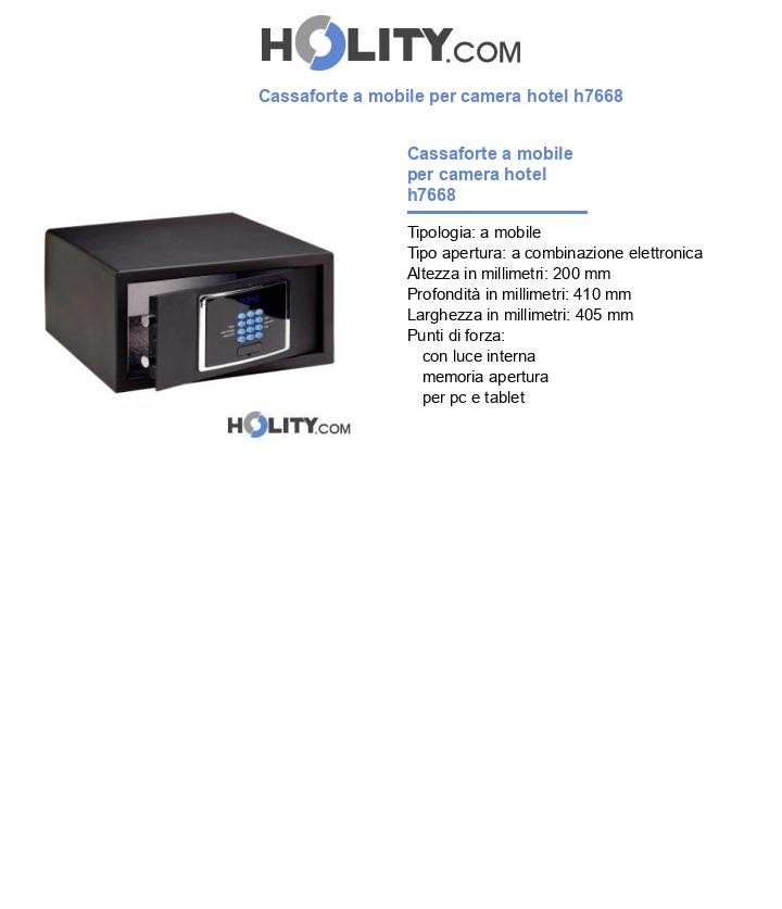 Cassaforte a mobile per camera hotel h7668
