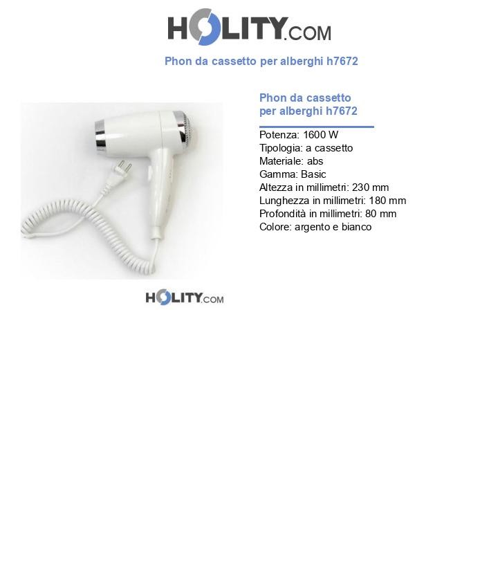 Phon da cassetto per alberghi h7672