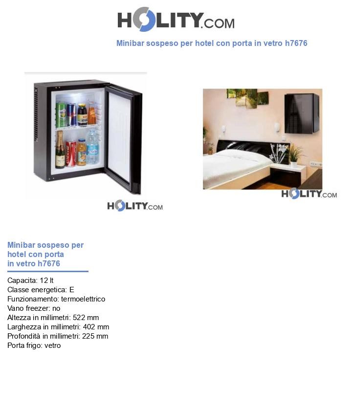 Minibar sospeso per hotel con porta in vetro h7676