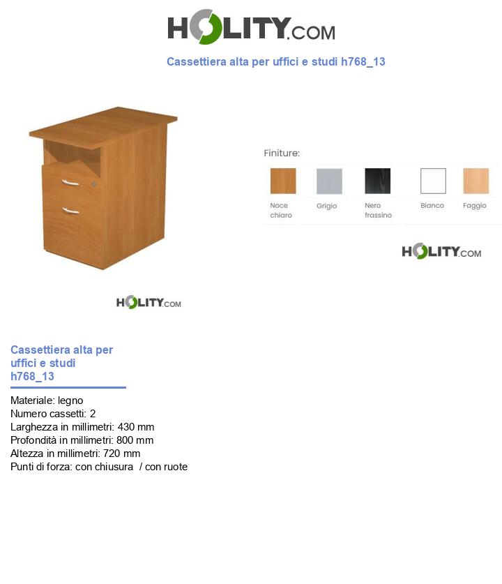 Cassettiera alta per uffici e studi h768_13