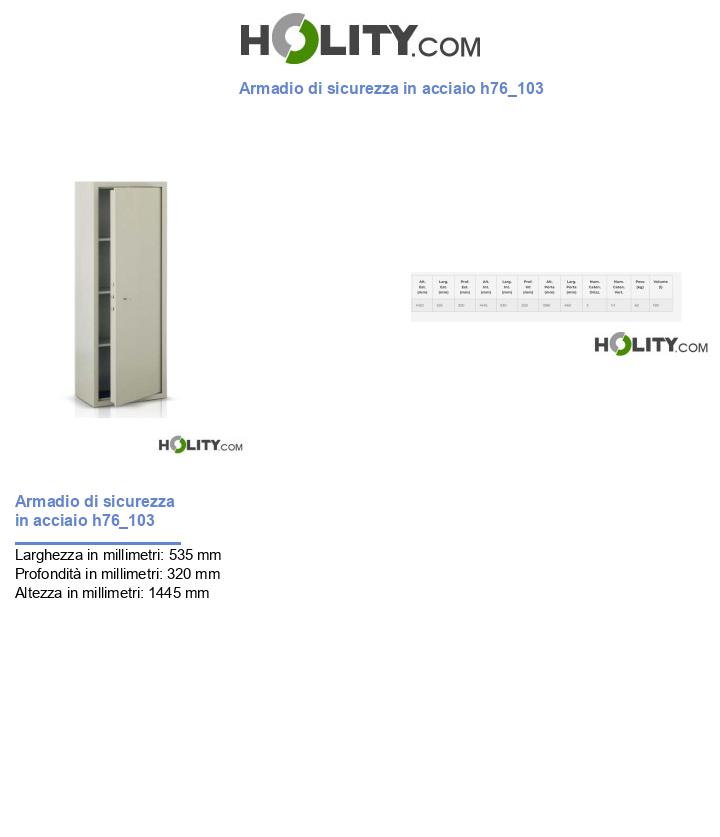 Armadio di sicurezza in acciaio h76_103