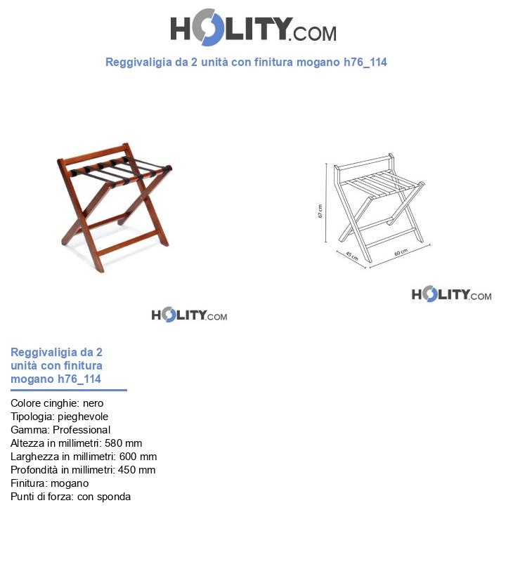 Reggivaligia da 2 unità con finitura mogano h76_114