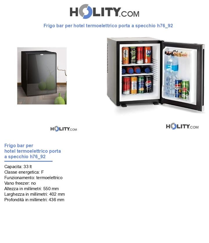 Frigo bar per hotel termoelettrico porta a specchio h76_92