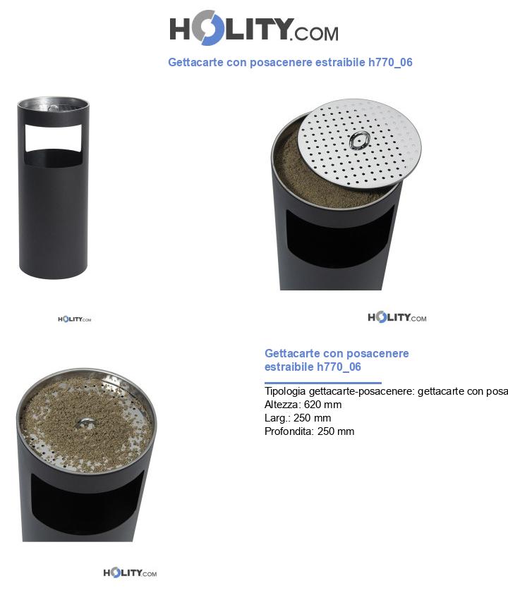 Gettacarte con posacenere estraibile h770_06