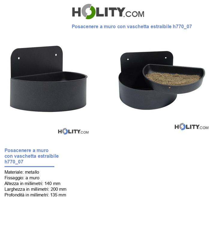 Posacenere a muro con vaschetta estraibile h770_07