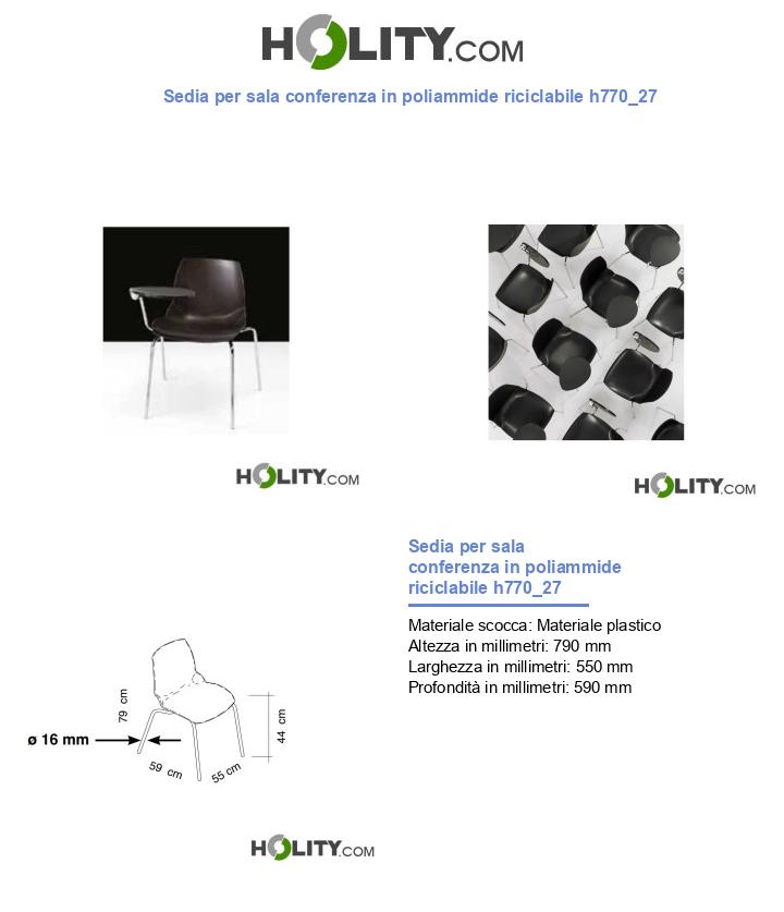 Sedia per sala conferenza in poliammide riciclabile h770_27