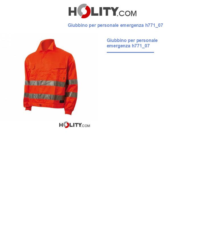 Giubbino per personale emergenza h771_07