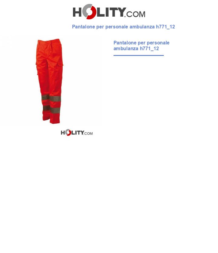 Pantalone per personale ambulanza h771_12