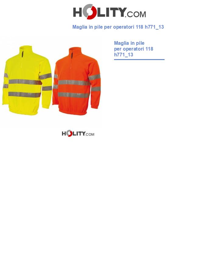 Maglia in pile per operatori 118 h771_13
