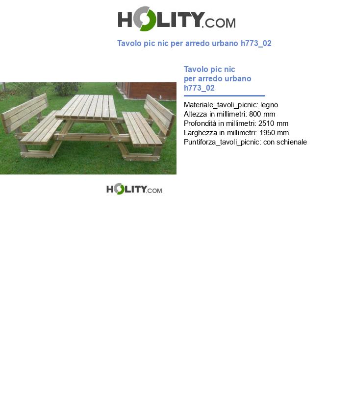 Tavolo pic nic per arredo urbano h773_02