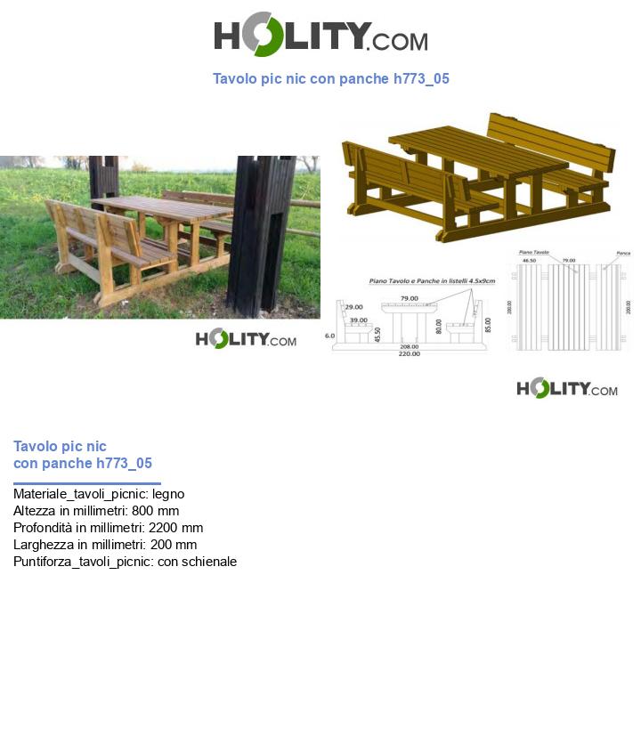 Tavolo pic nic con panche h773_05
