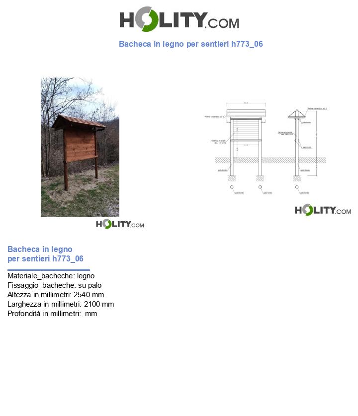 Bacheca in legno per sentieri h773_06