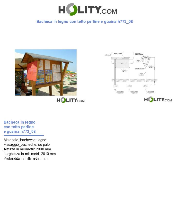 Bacheca in legno con tetto perline e guaina h773_08