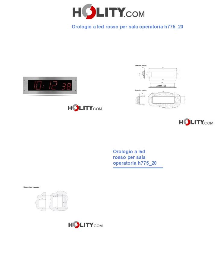 Orologio a led rosso per sala operatoria h775_20